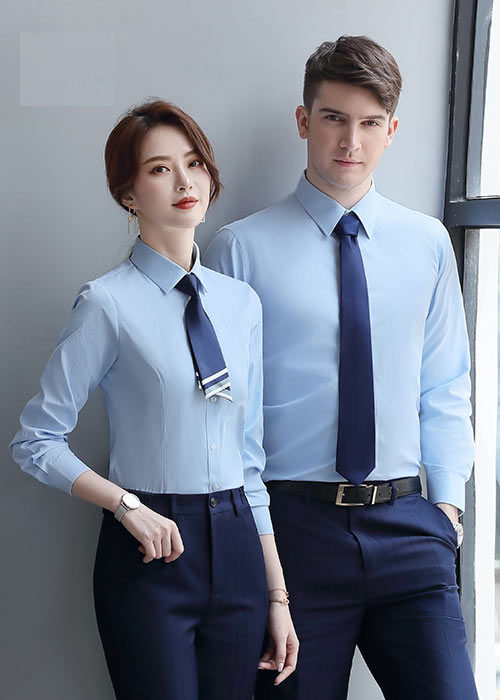 時尚男女款職業長袖襯衫定做_現貨訂做批發